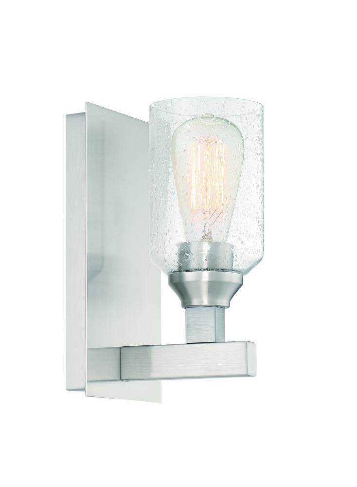 Chicago 1 Light Wall Sconce in Brushed Polished Nickel