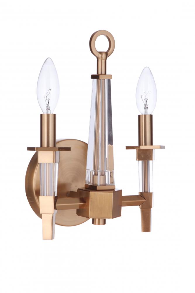 Tarryn 2 Light Wall Sconce in Satin Brass