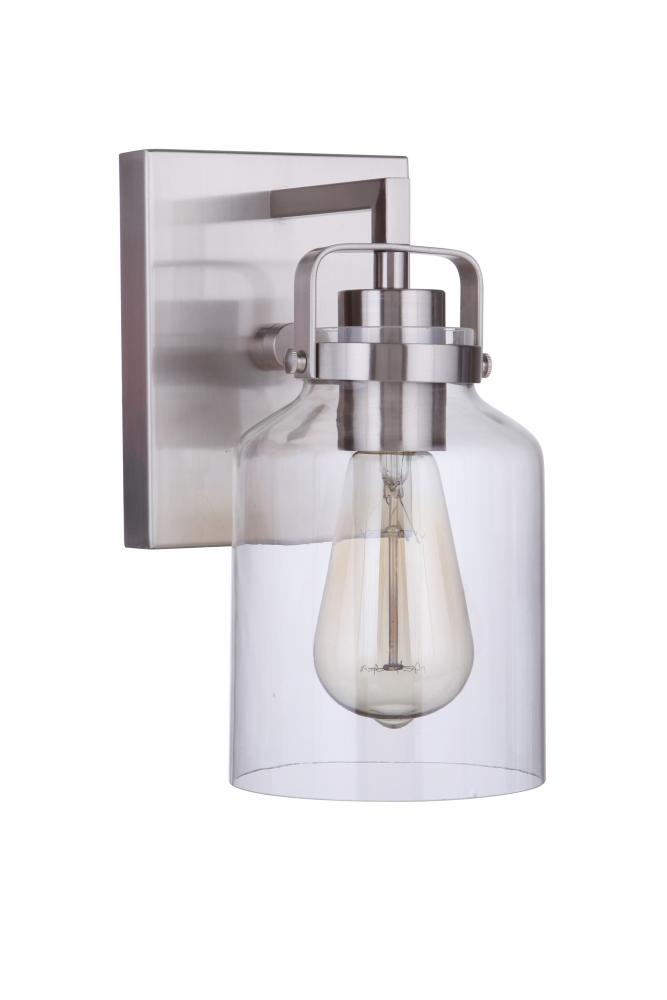Foxwood 1 Light Wall Sconce in Brushed Polished Nickel
