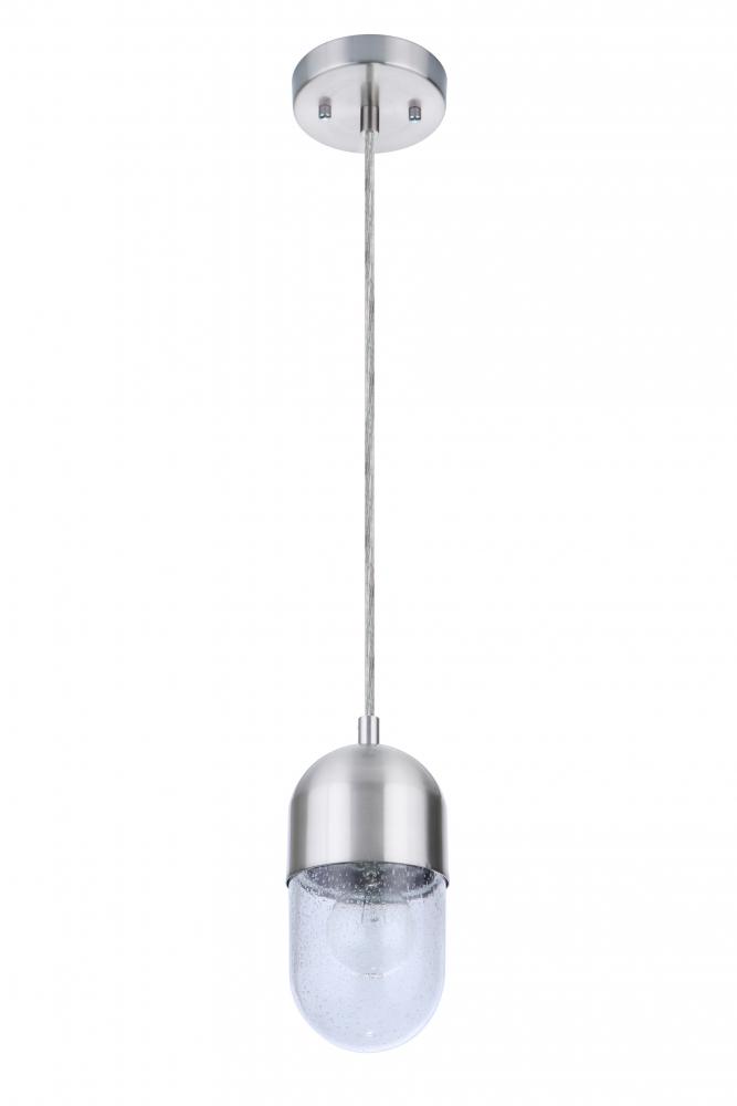 Pill 1 Light Mini Pendant in Brushed Polished Nickel