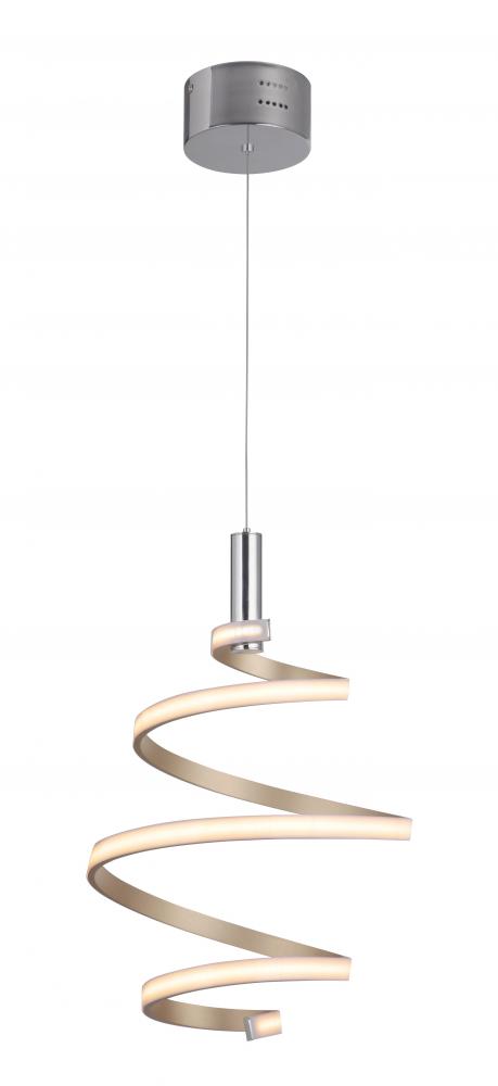 13.5&#34; 1 Light LED Mini Pendant in Matte Silver/Chrome