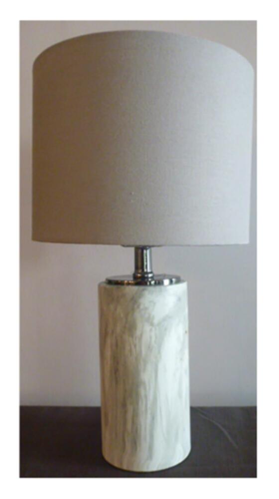 1 Light Metal Base Table Lamp in Faux Marble