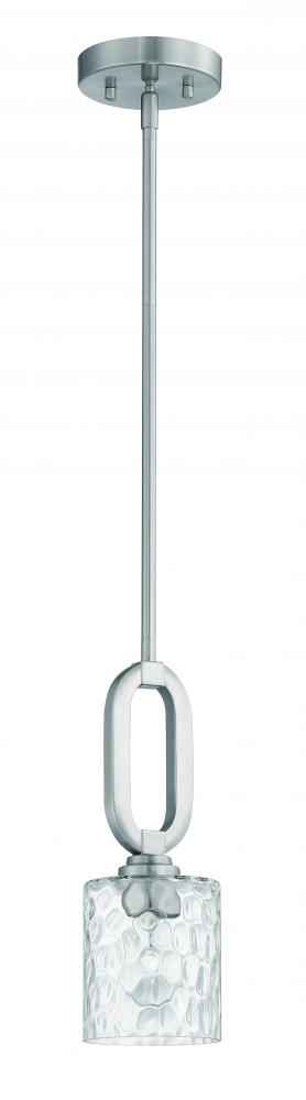 Collins 1 Light Mini Pendant in Brushed Polished Nickel