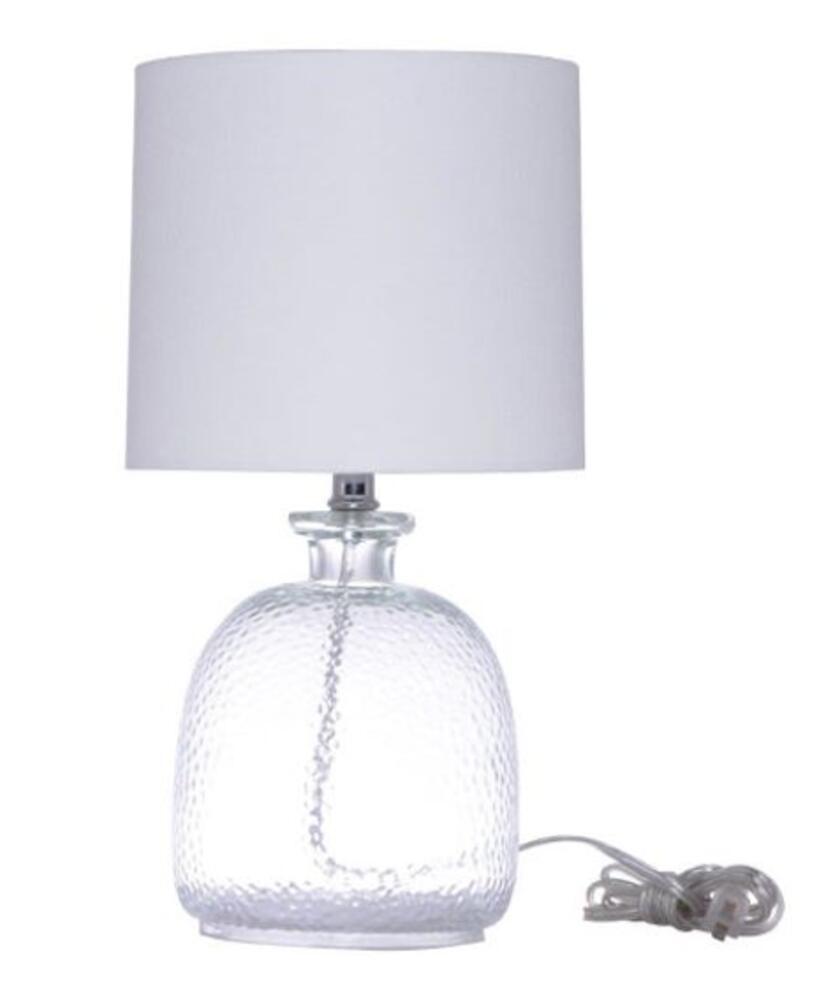 1 Light Textured Clear Glass Base Table Lamp