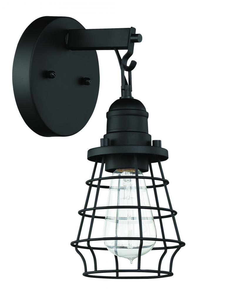 Thatcher 1 Light Wall Sconce in Flat Black