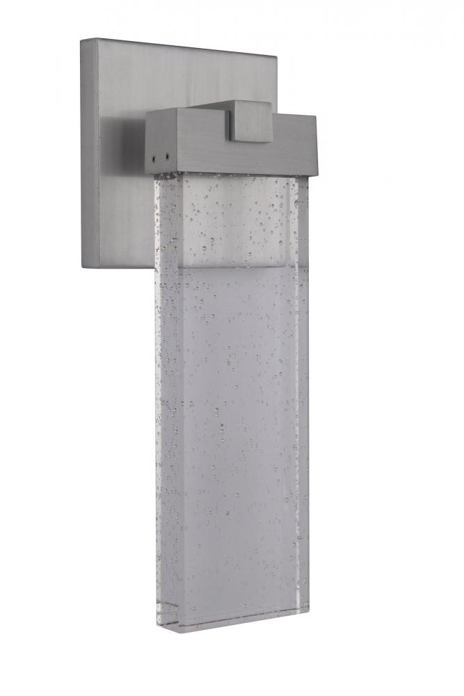 Aria 1 Light Small LED Outdoor Wall Lantern in Satin Aluminum