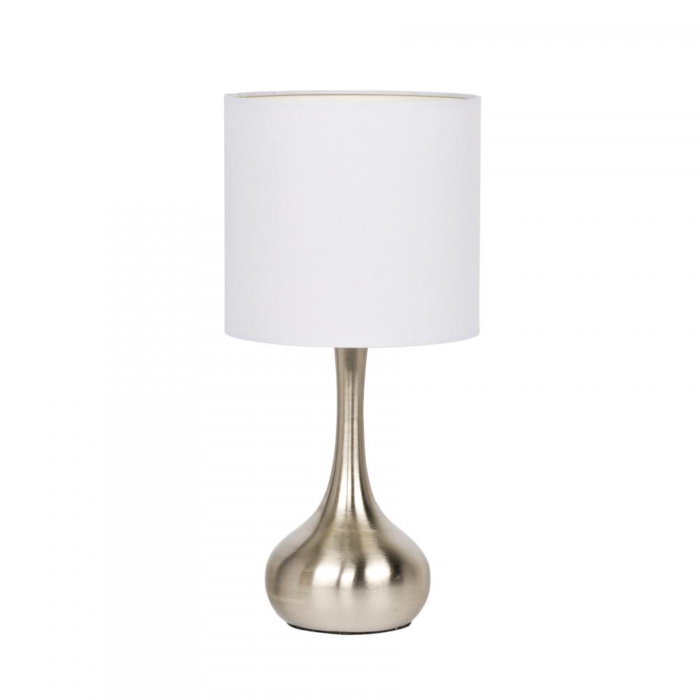 1 Light Metal Base Table Lamp in Brushed Polished Nickel