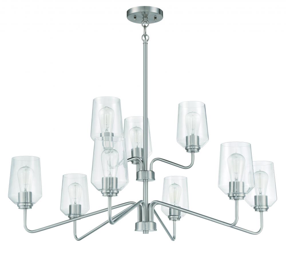 Shayna 9 Light Chandelier in Brushed Polished Nickel