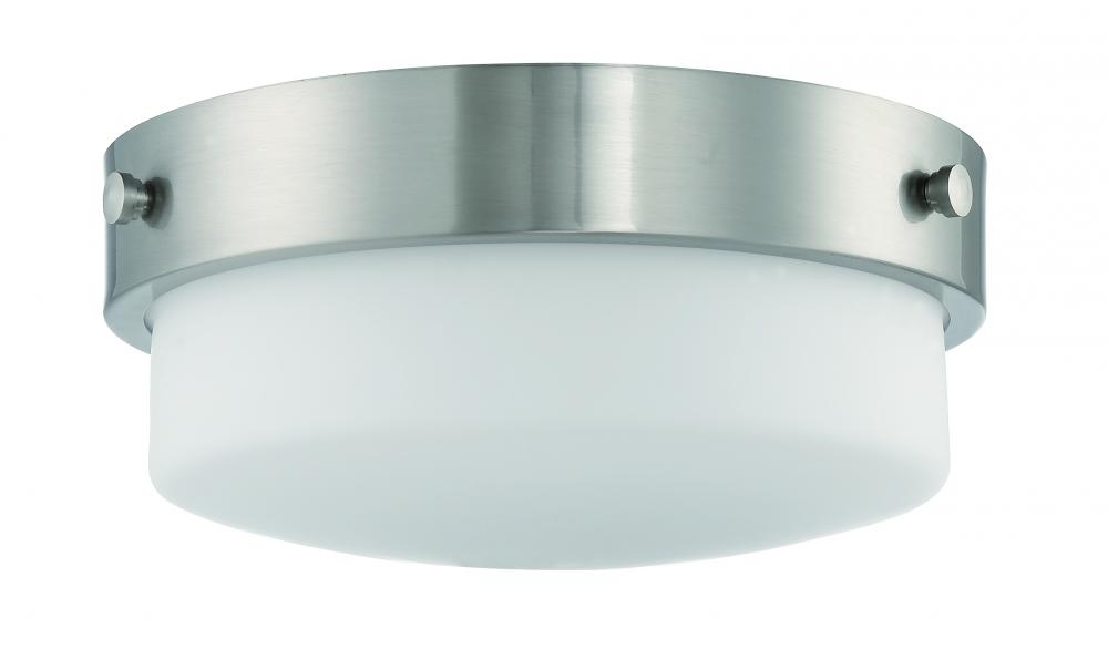 Oak Street 2 Light 13.75&#34; Flushmount in Brushed Polished Nickel