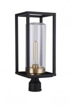 Craftmade ZA4825-MNSB - Neo 1 Light Outdoor Post Lantern in Midnight/Satin Brass