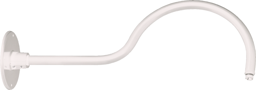 DECORATIVE GOOSENECK STYLE1 24 INCHES FROM WALL 1/2 INCH NPS THREADS WHITE