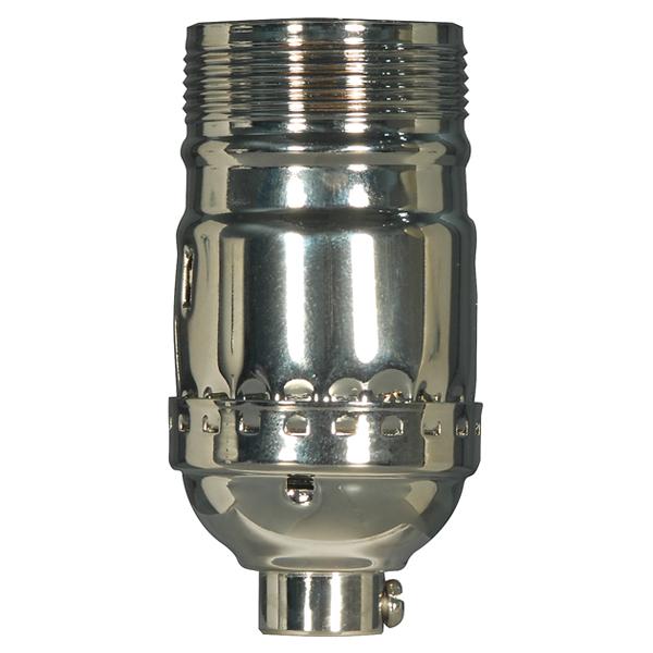 Standard Keyless Socket; 1/8 IPS; 3 Piece Stamped Solid Brass; Polished Nickel Finish; 660W; 250V