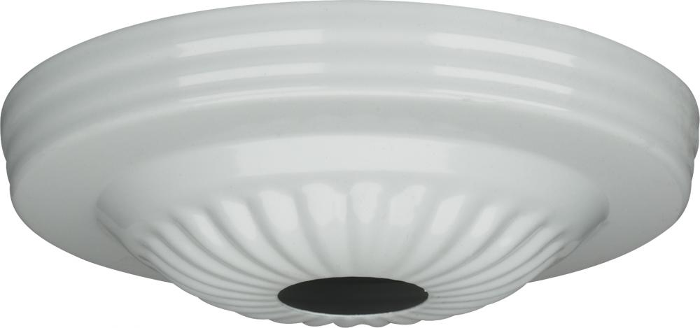 Ribbed Canopy; Canopy Only; White Finish; 5&#34; Diameter; 1-1/16&#34; Center Hole