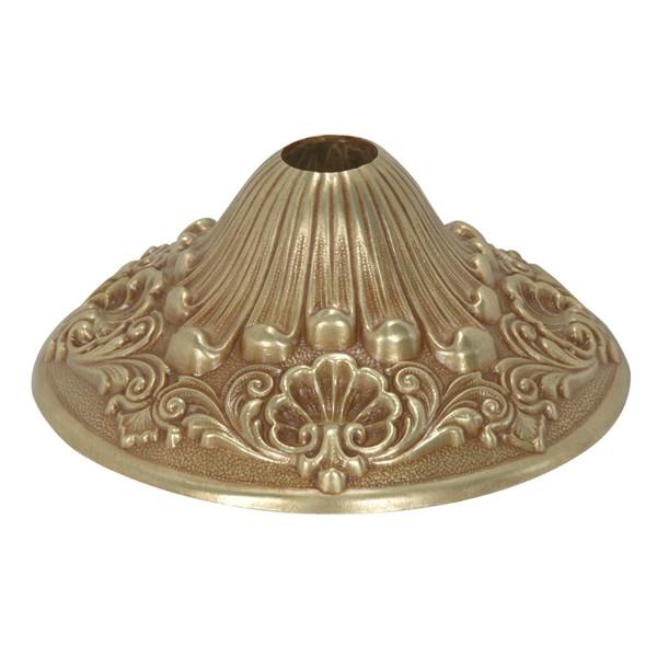 Cast Brass Canopy; French Gold Finish; 6-1/2&#34; Diameter; 1-1/16&#34; Center Hole; 2-1/2&#34;