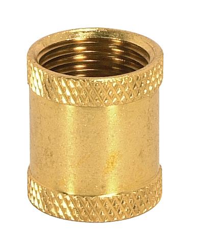 Brass Coupling; 7/8&#34; Long; 3/8 IP; Burnished And Lacquered