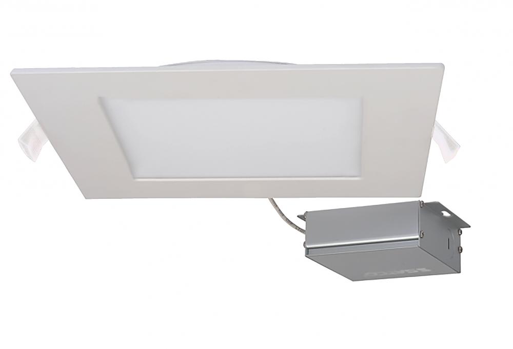 24 watt LED Direct Wire Downlight; Edge-lit; 8 inch; 5000K; 120 volt; Dimmable; Square; Remote