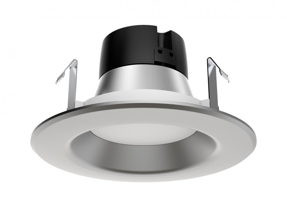 9.5 watt LED Downlight Retrofit; 4&#34;; Brushed Nickel trim; 3000K; 120 volts; Dimmable