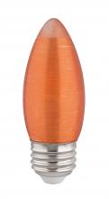 Satco Products Inc. S22707 - 2 Watt C11 LED; Satin Spun; Amber; Medium base; 2100K; 100 Lumens; 120 Volt; Carded