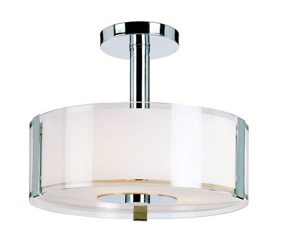 3LT SEMI FLUSH-OPAL/CLEAR GLAS