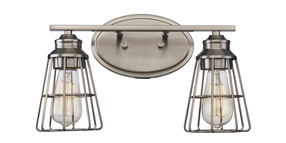 2LT-SCONCE TRI STEEL CAGE-BN