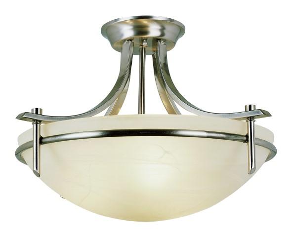 Vitalian Collection, Metal Trimmed Glass Bowl, Indoor Semi Flush Ceiling Light
