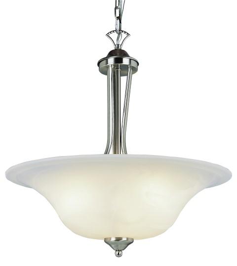 Aspen Collection 3-Light, Metal Ribbon Arms, Reverse Glass Bell Indoor Pendant