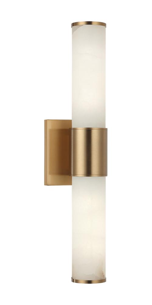 2 LT 18&#34;H &#34;LONDON&#34; AGED GOLD WALL SCONCE E26 LED 10W