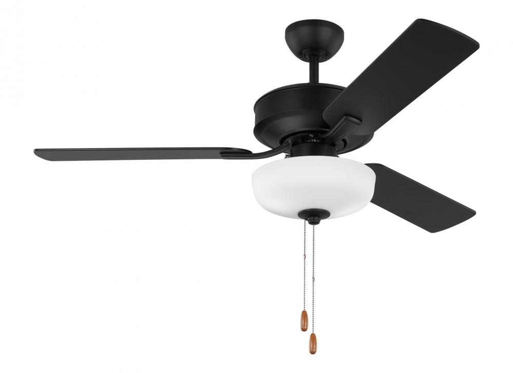 Linden 48&#39;&#39; traditional dimmable LED indoor midnight black ceiling fan with light kit and re