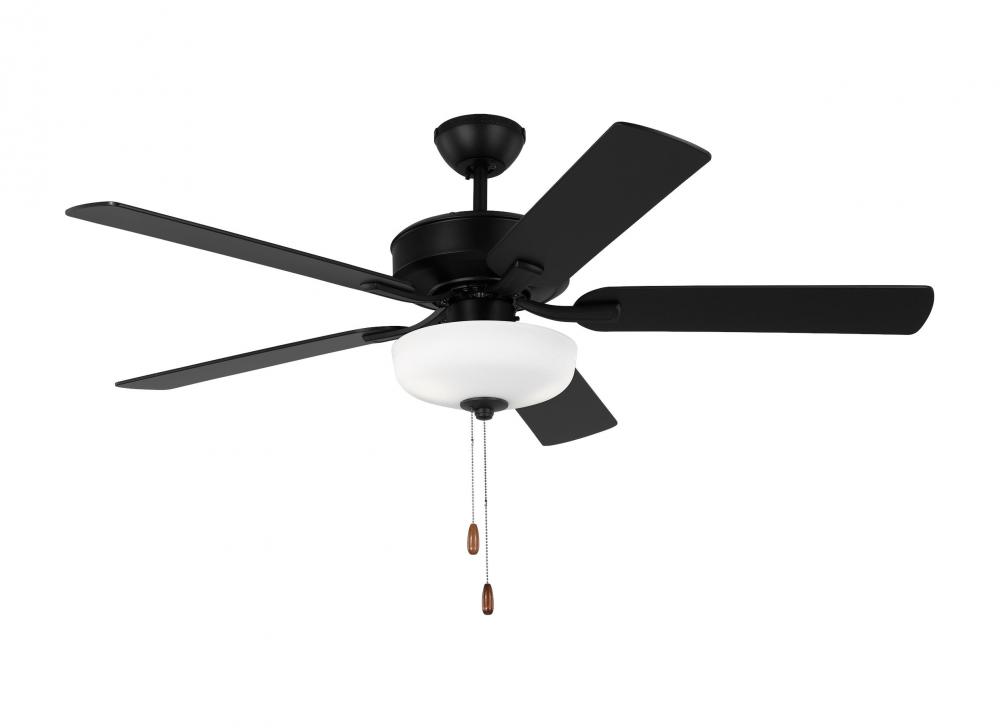 Linden 52&#39;&#39; traditional dimmable LED indoor midnight black ceiling fan with light kit and re