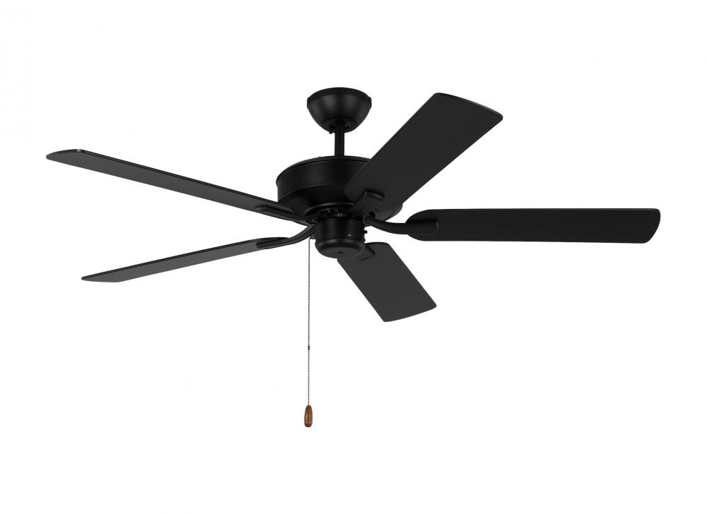 Linden 52&#39;&#39; traditional indoor midnight black ceiling fan with reversible motor