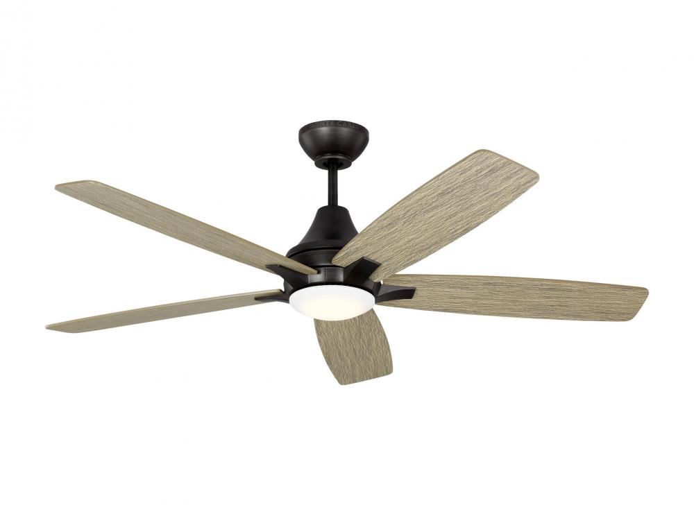 Lowden 52&#34; Dimmable Indoor/Outdoor Integrated LED Aged Pewter Ceiling Fan with Light Kit, Remote