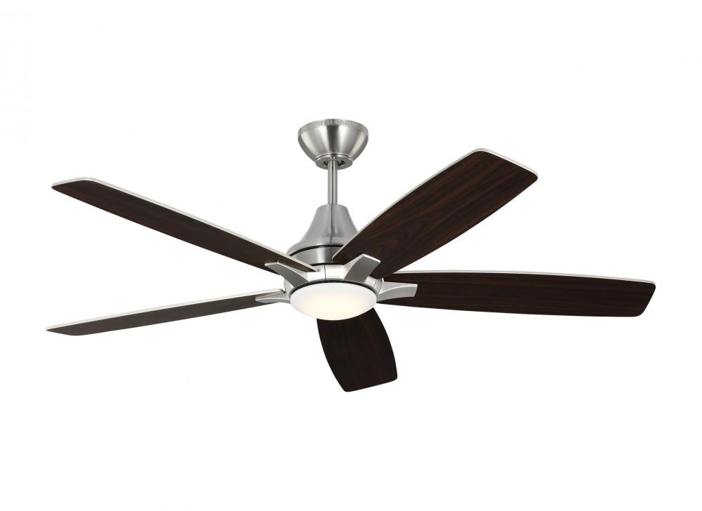 Lowden 52&#34; Dimmable Indoor/Outdoor Integrated LED Brushed Steel Ceiling Fan with Light Kit, Remo