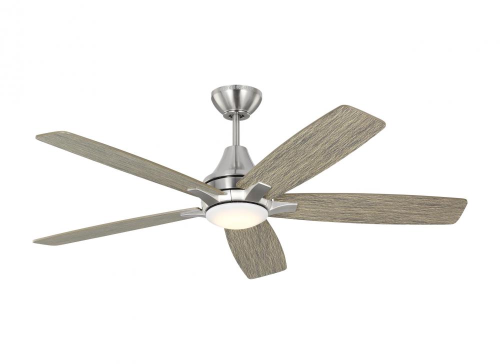 Lowden 52&#34; Dimmable Indoor/Outdoor Integrated LED Brushed Steel Ceiling Fan with Light Kit, Remo