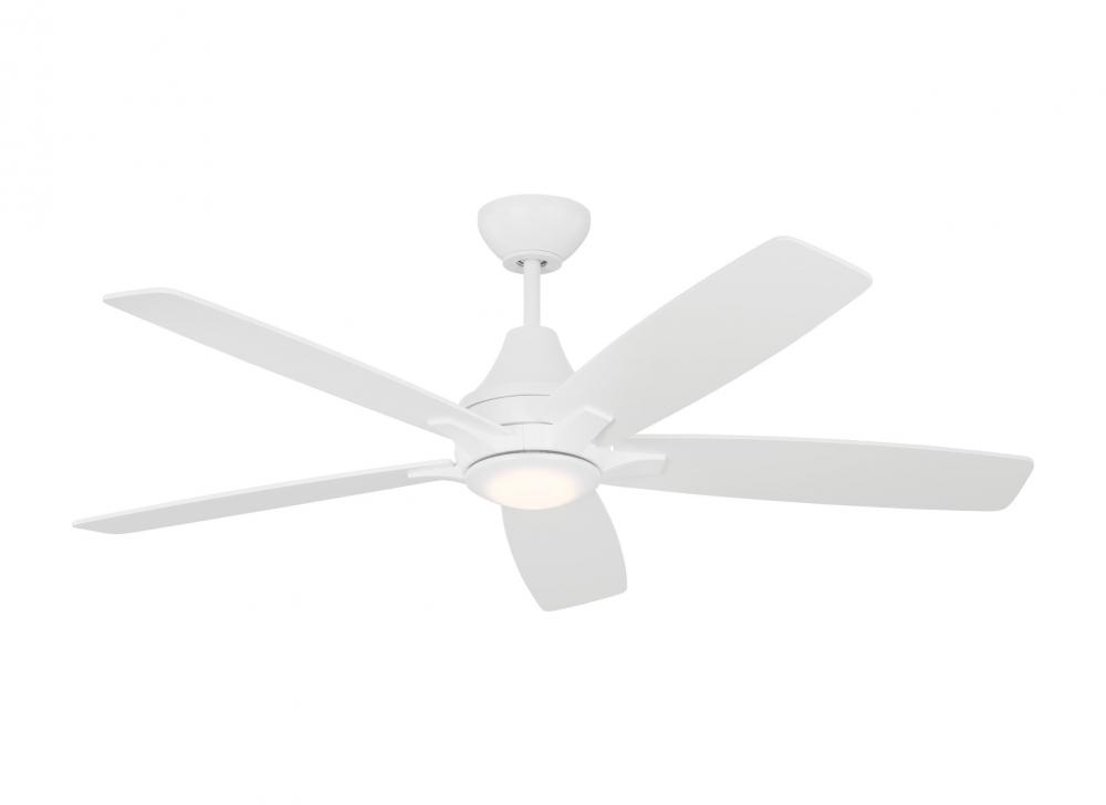Lowden 52&#34; Dimmable Indoor/Outdoor Integrated LED White Ceiling Fan with Light Kit, Remote Contr