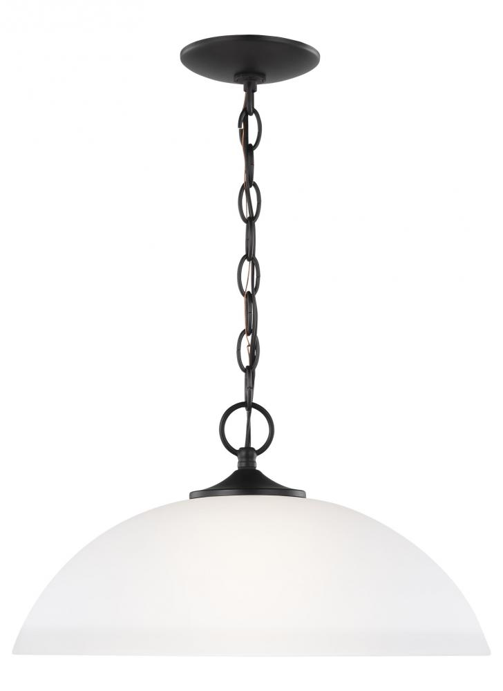 Geary transitional 1-light indoor dimmable ceiling hanging single pendant light in midnight black fi