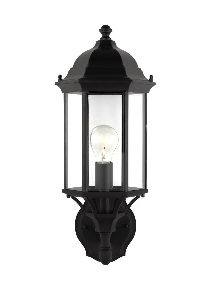 Sevier traditional 1-light outdoor exterior medium uplight outdoor wall lantern sconce in black fini