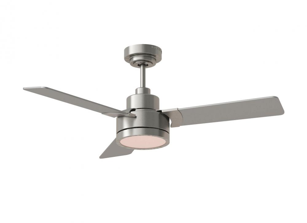 Jovie 44&#34; Dimmable Indoor/Outdoor Integrated LED Indoor Brushed Steel Ceiling Fan with Light Kit