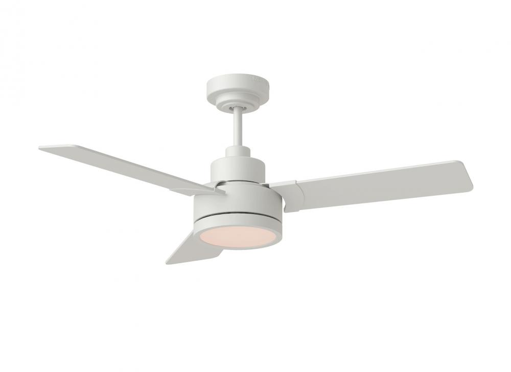 Jovie 44&#34; Dimmable Indoor/Outdoor Integrated LED Indoor Matte White Ceiling Fan with Light Kit W