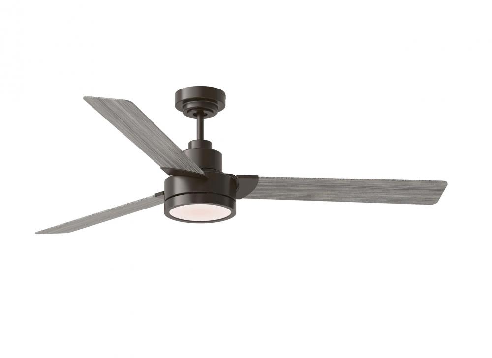 Jovie 58&#34; Dimmable Indoor/Outdoor Integrated LED Aged Pewter Ceiling Fan with Light Kit, Handhel