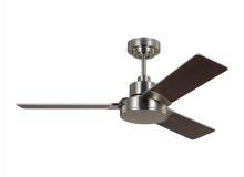 Generation Lighting 3JVR44BS - Jovie 44" Indoor/Outdoor Brushed Steel Ceiling Fan with Wall Control and Manual Reversible Motor