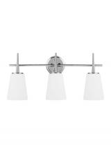 Generation Lighting 4440403-05 - Driscoll contemporary 3-light indoor dimmable bath vanity wall sconce in chrome silver finish with c