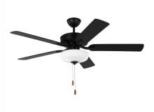 Generation Lighting 5LD52MBKD - Linden 52'' traditional dimmable LED indoor midnight black ceiling fan with light kit and re