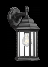 Generation Lighting 8338701-12 - Sevier traditional 1-light outdoor exterior small downlight outdoor wall lantern sconce in black fin