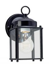 Generation Lighting 8592-12 - New Castle traditional 1-light outdoor exterior wall lantern sconce in black finish with clear glass