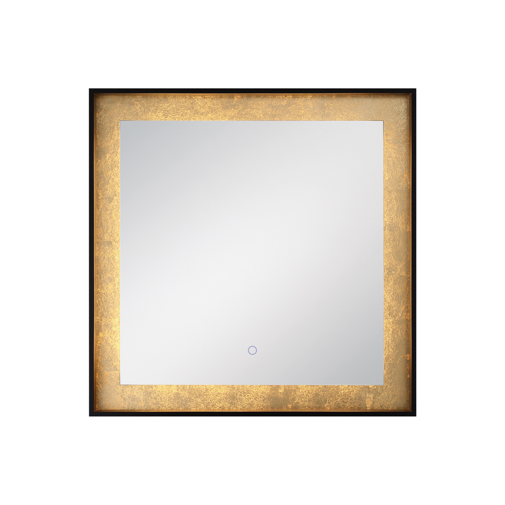 Mirror, LED, Edge-lit, Sq, Gold