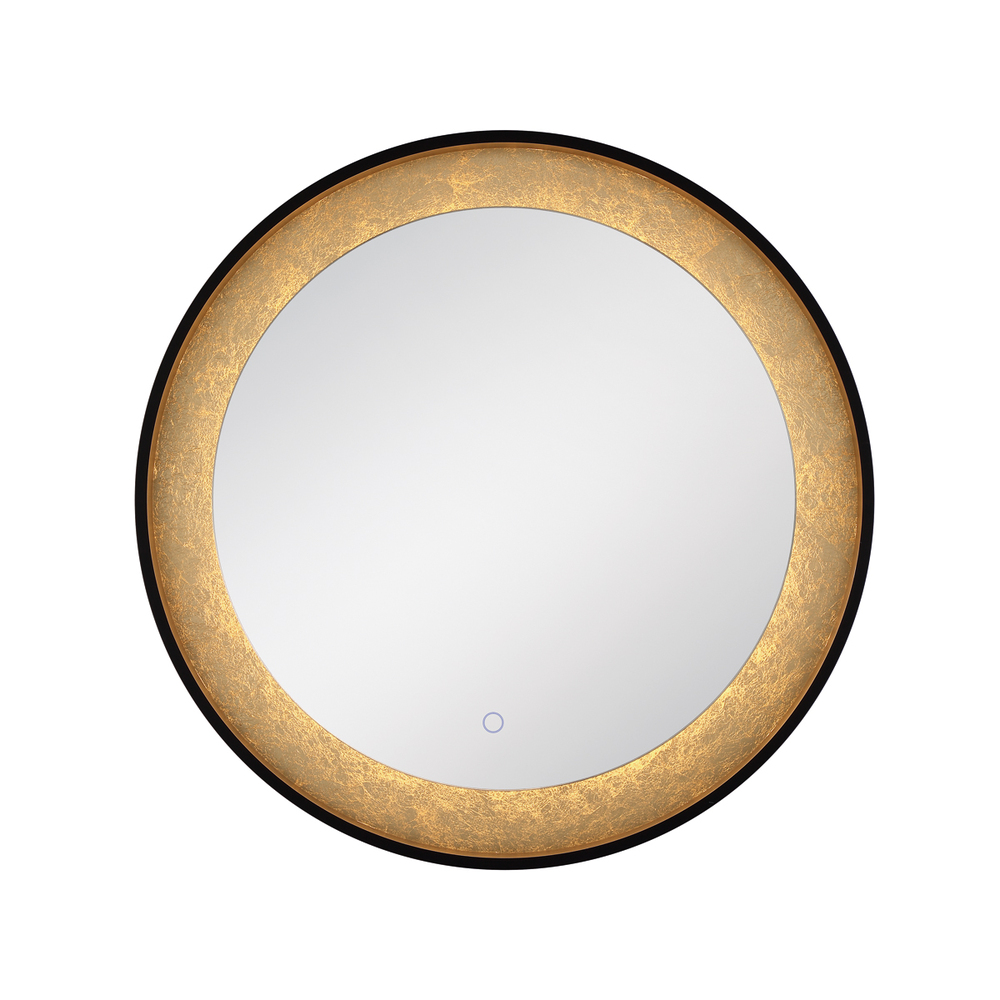 Mirror, LED, Edge-lit, Rnd, Gold