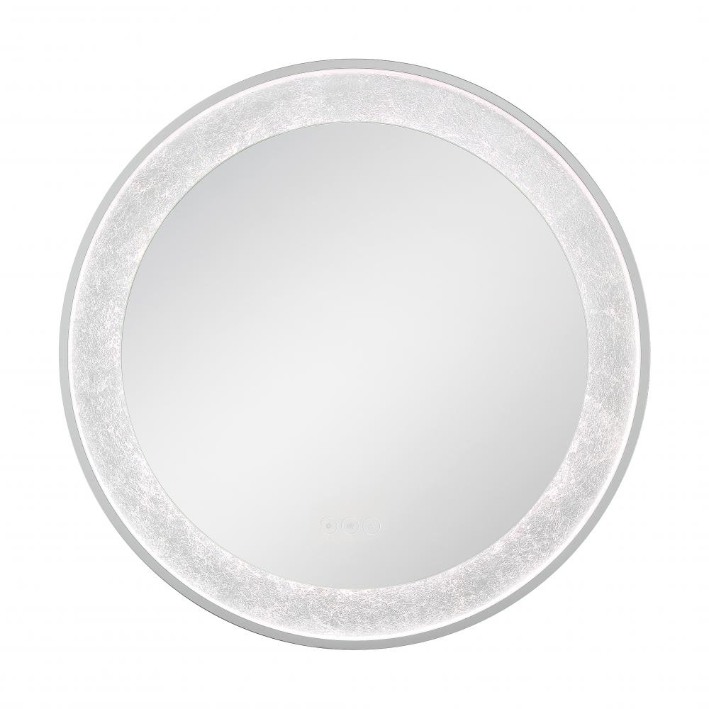 Anya 30&#34; Round LED Mirror in Silver