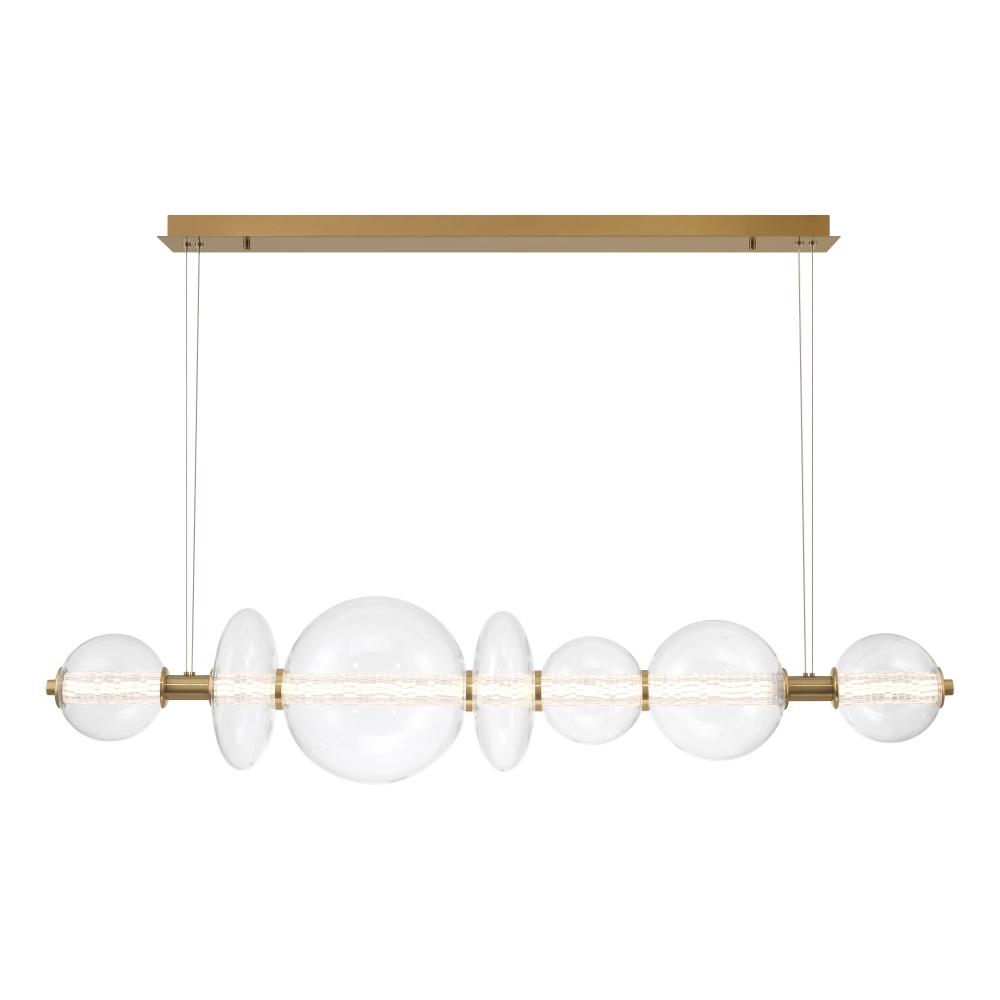 Atomo 1 Light Chandelier in Gold with Glear Glass
