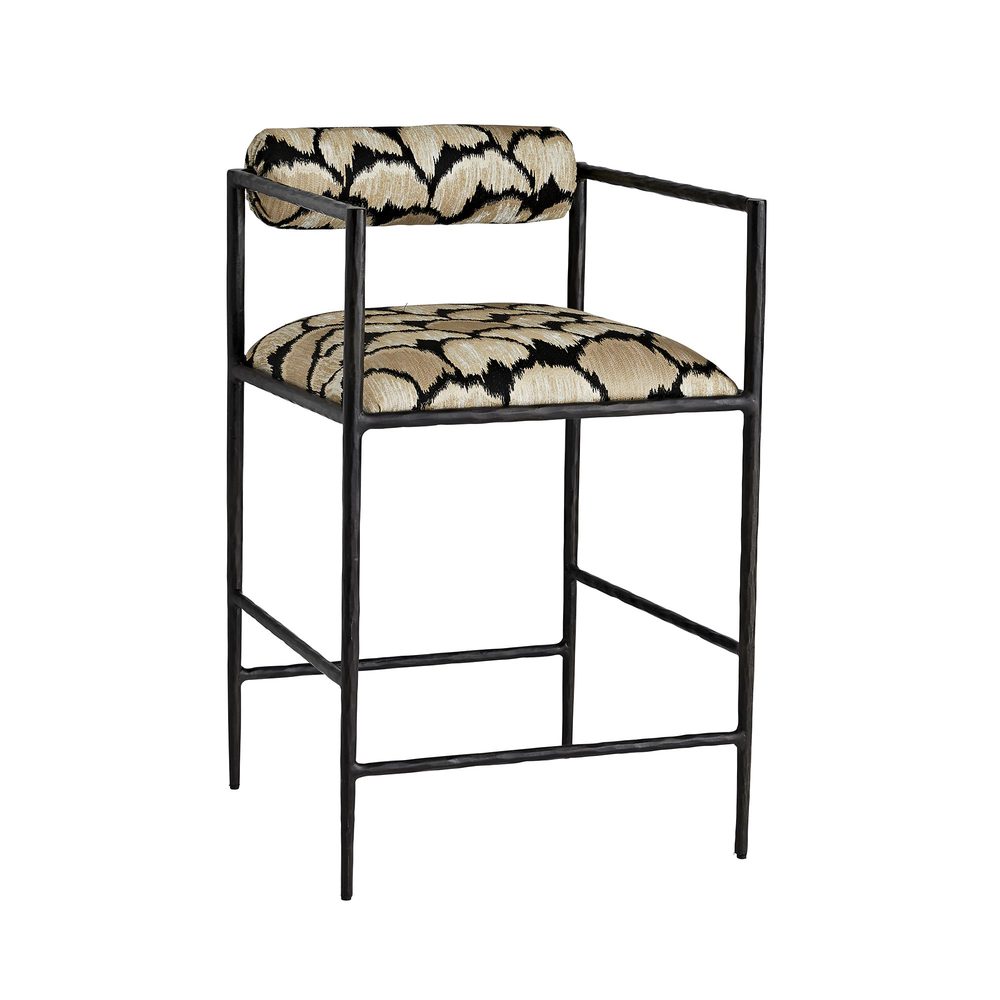 Barbana Counter Stool Ocelot Embroidery