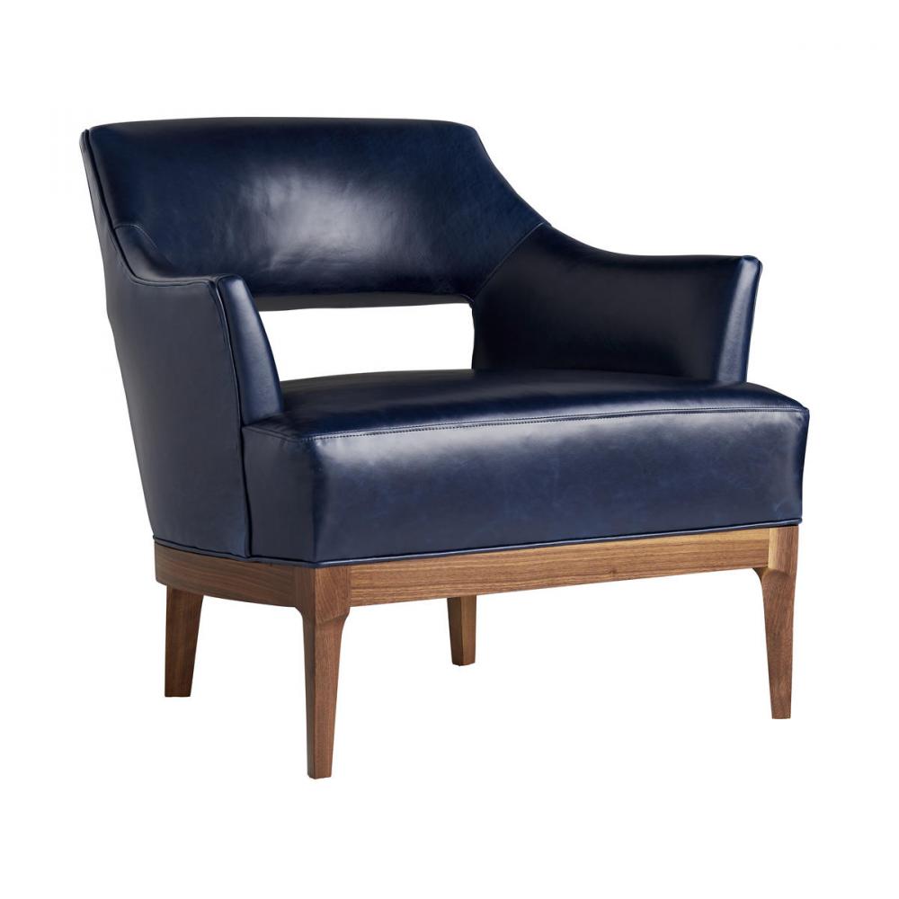 Laurette Chair Indigo Leather Dark Walnut